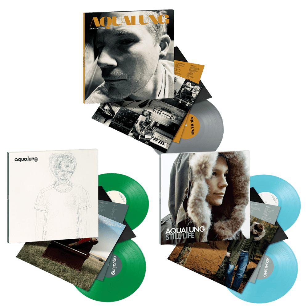 Aqualung - Dead Letters Store Exclusive Silver Colour Vinyl, Aqualung Store Exclusive Light Green Colour Vinyl, Still Life Store Exclusive Curacao Colour Vinyl Signed Art Print