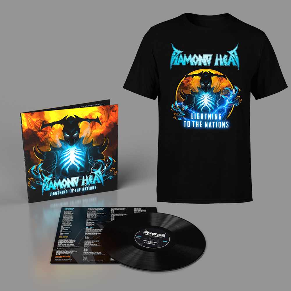 Diamond Head - Lightning To The Nations The White Album [Remastered 2021] Vinyl Album & The Lightning God T-Shirt