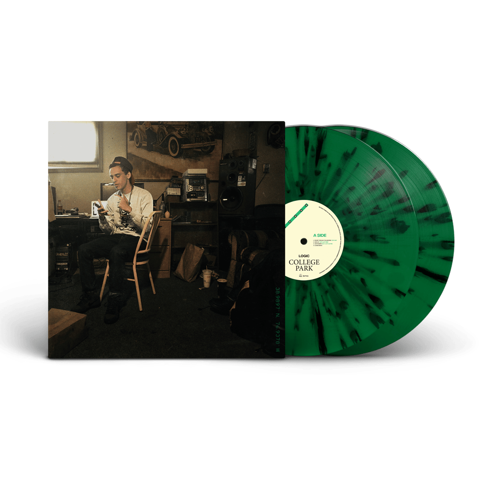 Logic - College Park Exclusive Varsity Green Black Splatter Double Vinyl