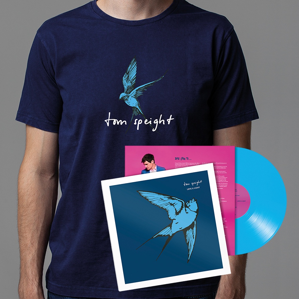 Tom Speight - Love & Light Cyan Vinyl Navy T-Shirt