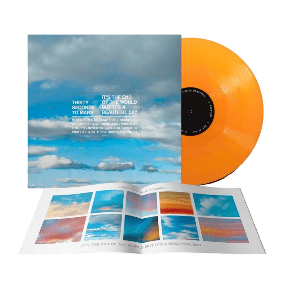 Thirty Seconds To Mars - It's The End Of The World, But It's A Beautiful Day Alt Cover Orange Litho Print      Vinyl