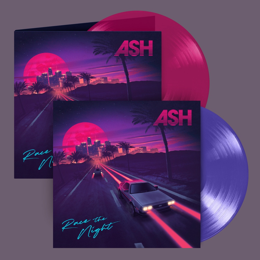 Ash - Race The Night Exclusive Limited Edition Purple Coloured Vinyl Transparent Violet Coloured Vinyl in Gatefold Sleeve