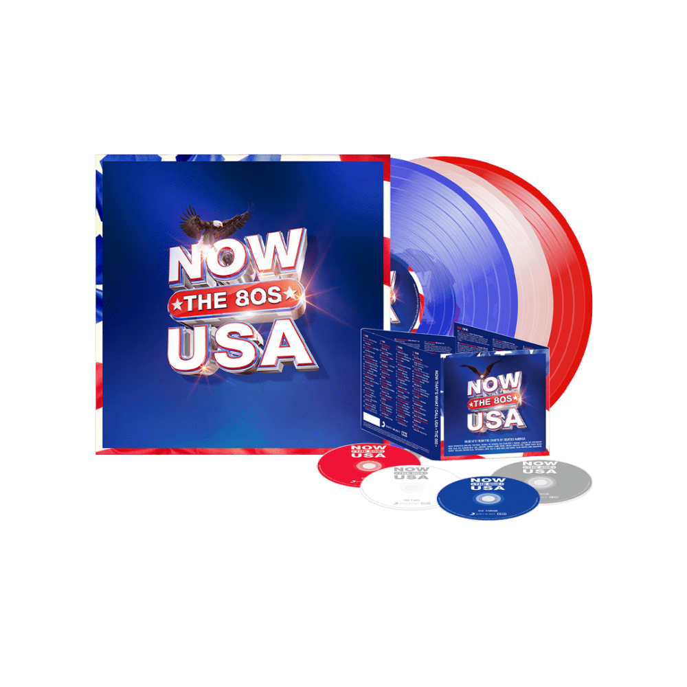 Various Artists - NOW That's What I Call USA: The 80s Transparent Blue, White & Red Vinyl 4CD