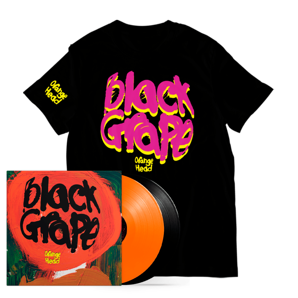 Black Grape - Orange Head Limited Edition Orange & Black 2LP Vinyl Black T-Shirt Postcard Set Signed