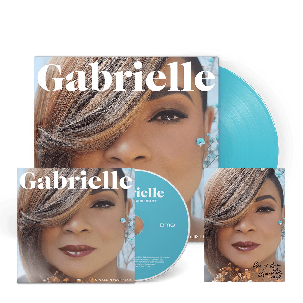 Gabrielle - A Place In Your Heart Transparent Curacao Blue Vinyl CD Signed Print