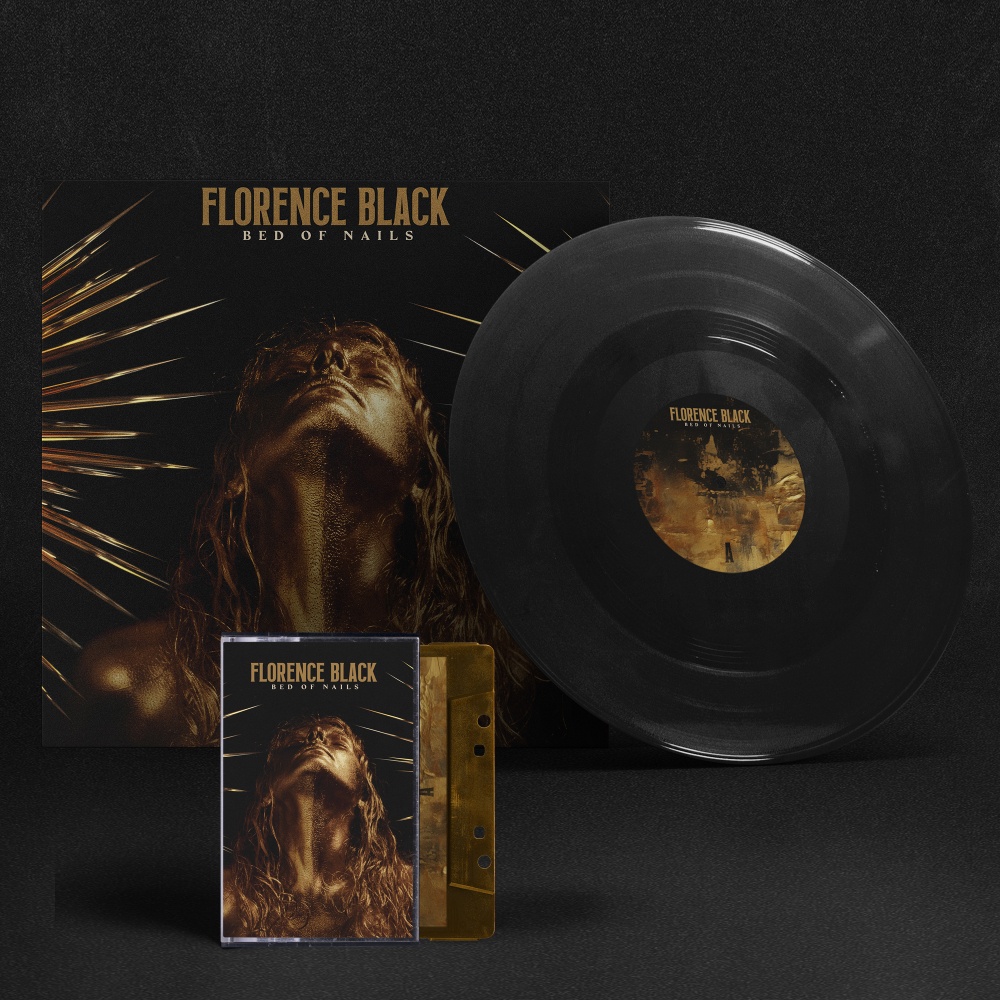 Florence Black - BED OF NAILS 12" VINYL ALBUM GOLD CASSETTE ALBUM WITH EXCLUSIVE SIGNED PRINT