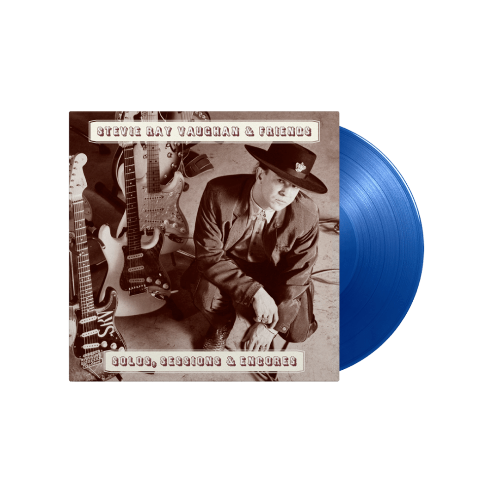 Stevie Ray Vaughan and Friends - Solos, Sessions & Encores Translucent Blue Double Heavyweight Vinyl