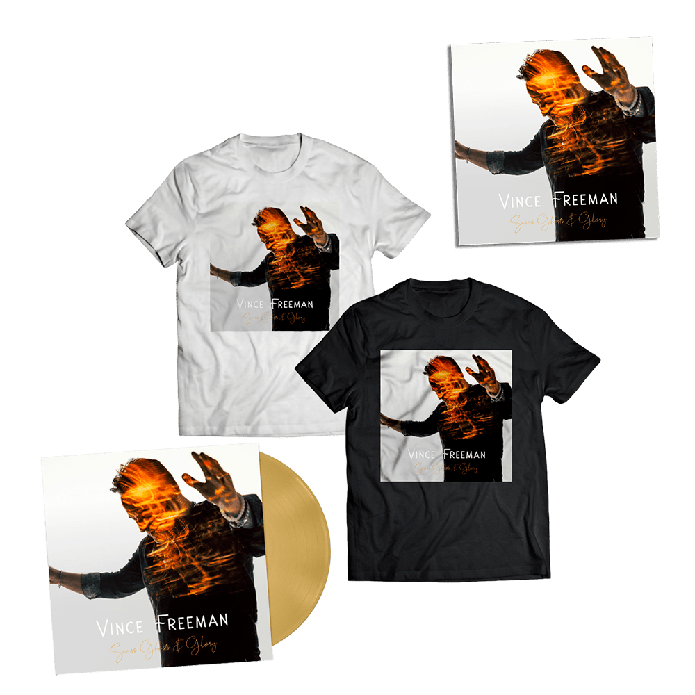 Vince Freeman - Scars, Ghosts & Glory Signed Gold Vinyl T-Shirt Print