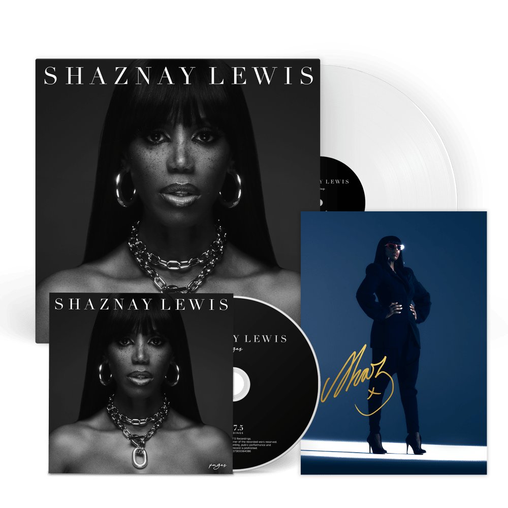 Shaznay Lewis - Pages White Vinyl CD Bundle Inc Signed Print