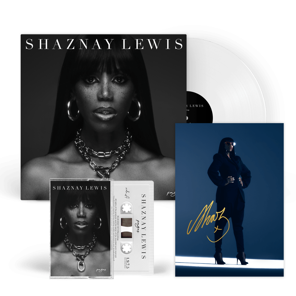 Shaznay Lewis - Pages White Vinyl Cassette Bundle Inc Signed Print