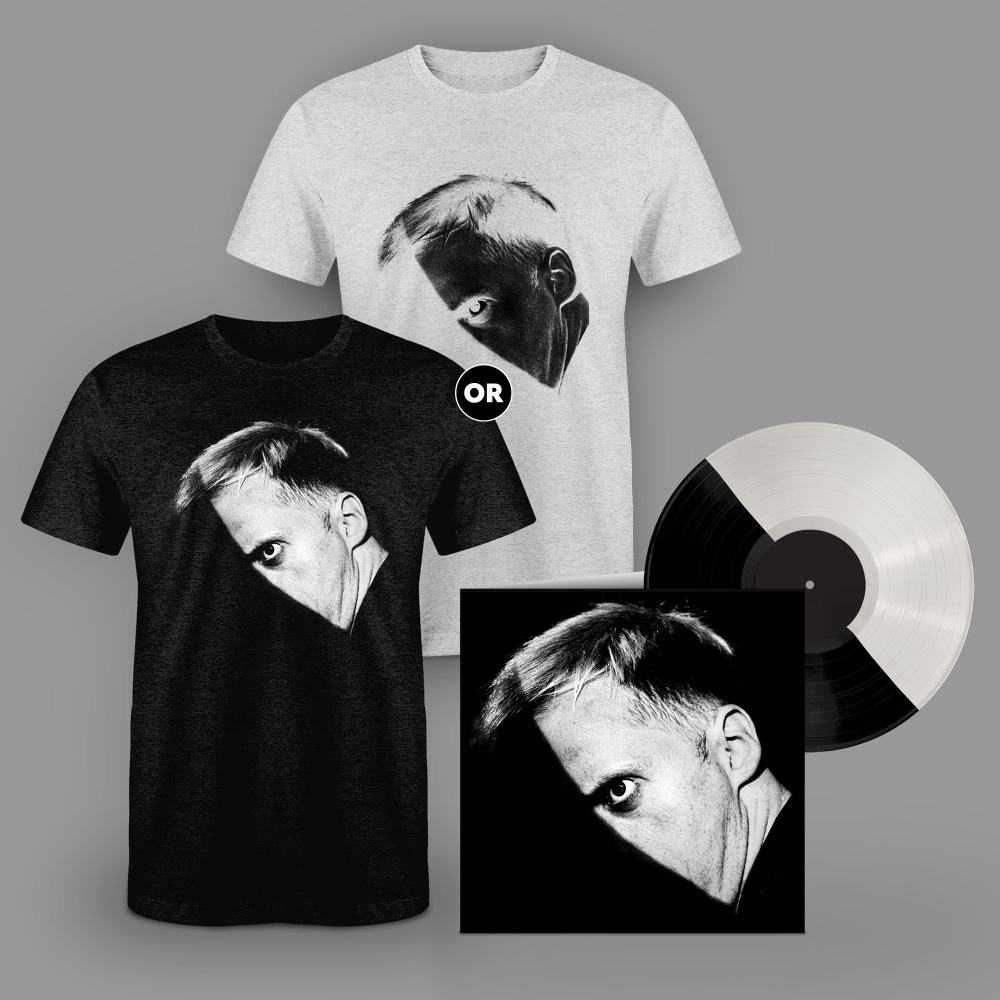 Hamish Hawk - A Firmer Hand Exclusive Half Black & Half White Vinyl T-Shirt with Signed Print