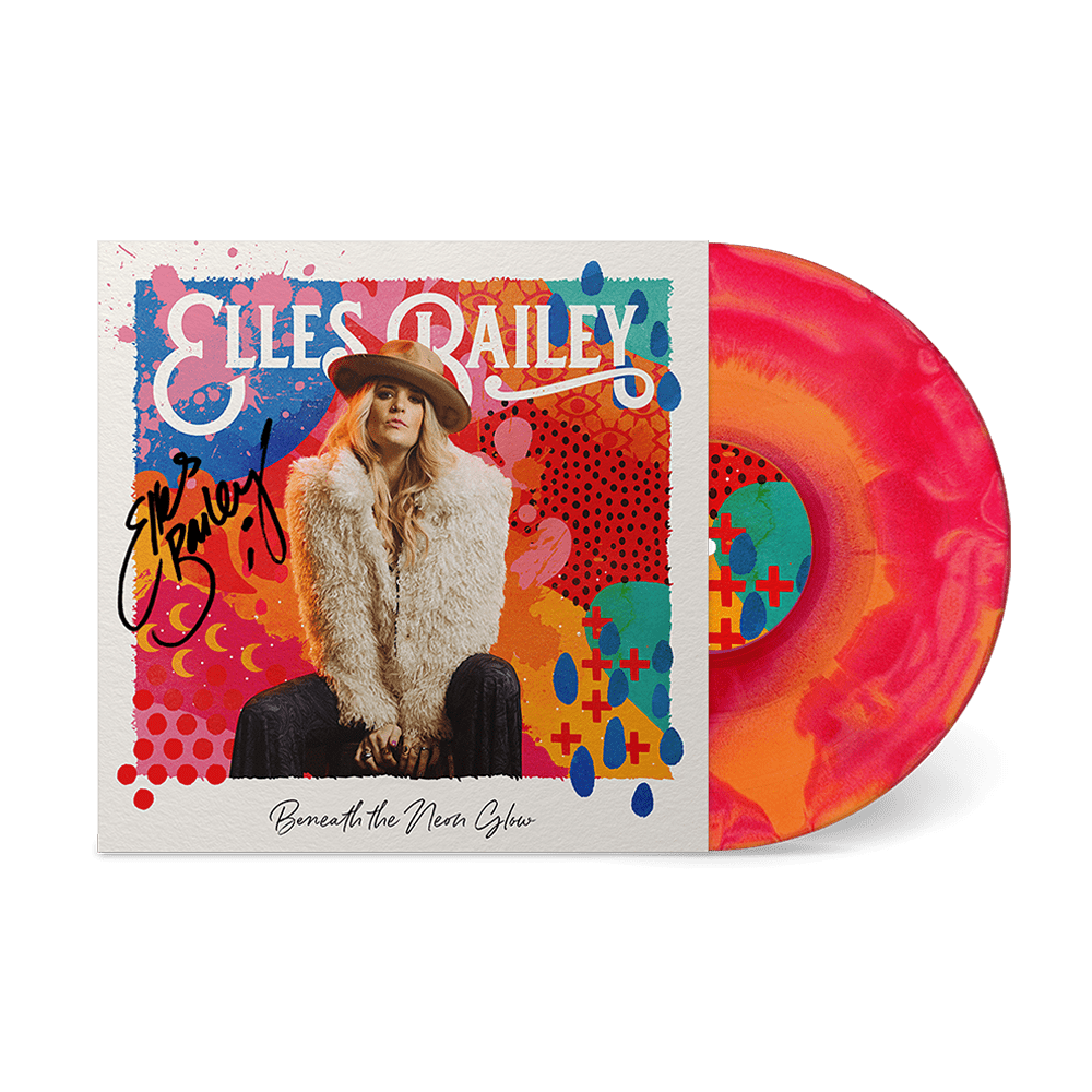 Elles Bailey - Beneath The Neon Glow Signed Red & Orange 'Fruit Salad' Sunburst Vinyl