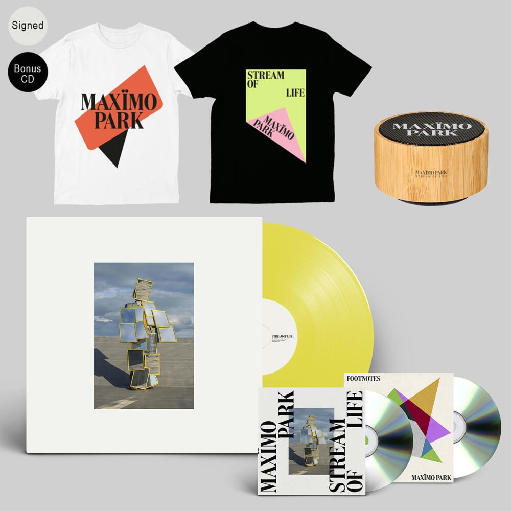 Maximo Park - Stream Of Life CD - Signed / Gatefold Lime Green Vinyl - Signed /  Choice of T-Shirt / Speaker [Inc Bonus CD]