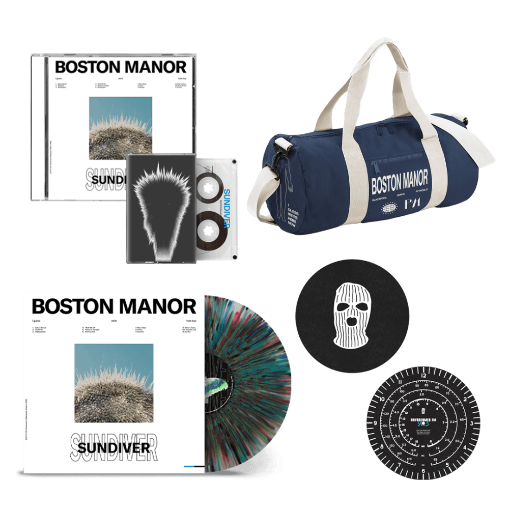 Boston Manor - Sundiver CD Shimmer Vinyl Cassette Duffle Bag 2 Slipmats