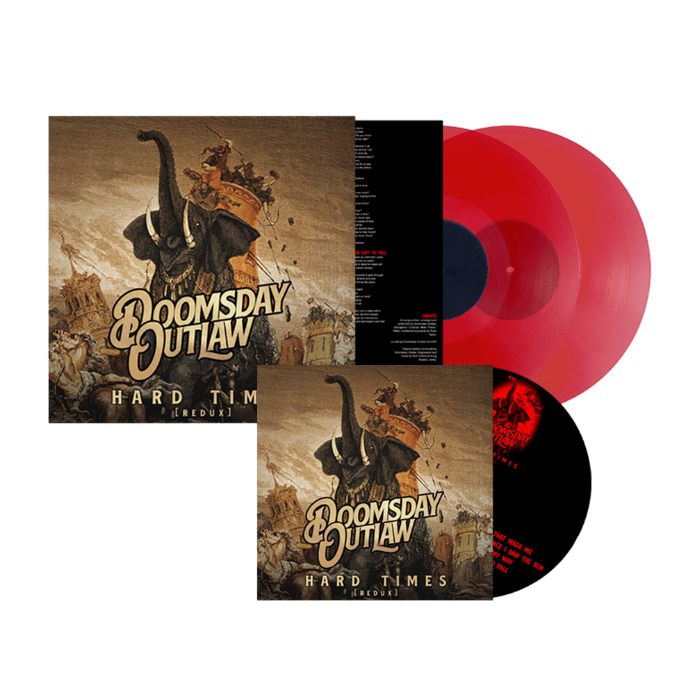 Doomsday Outlaw - Hard Times Transparent Red Double Vinyl CD