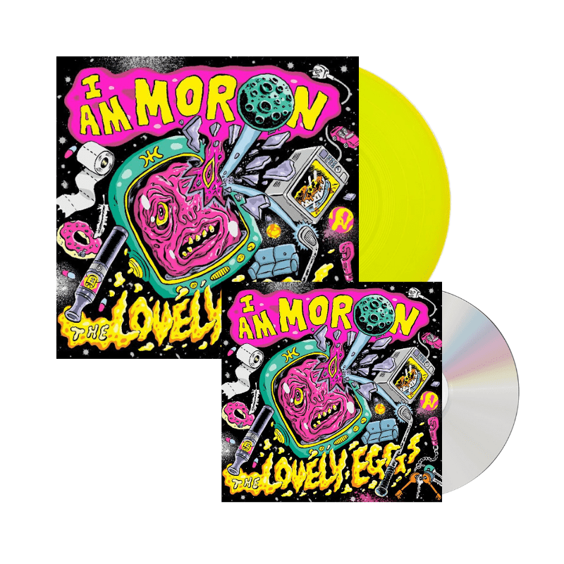 The Lovely Eggs - I Am Moron CD Neon Yellow Vinyl