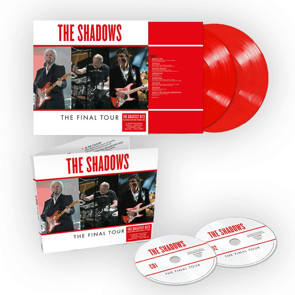 The Shadows  - The Final Tour - Live - Red Double Vinyl 2CD Bundle