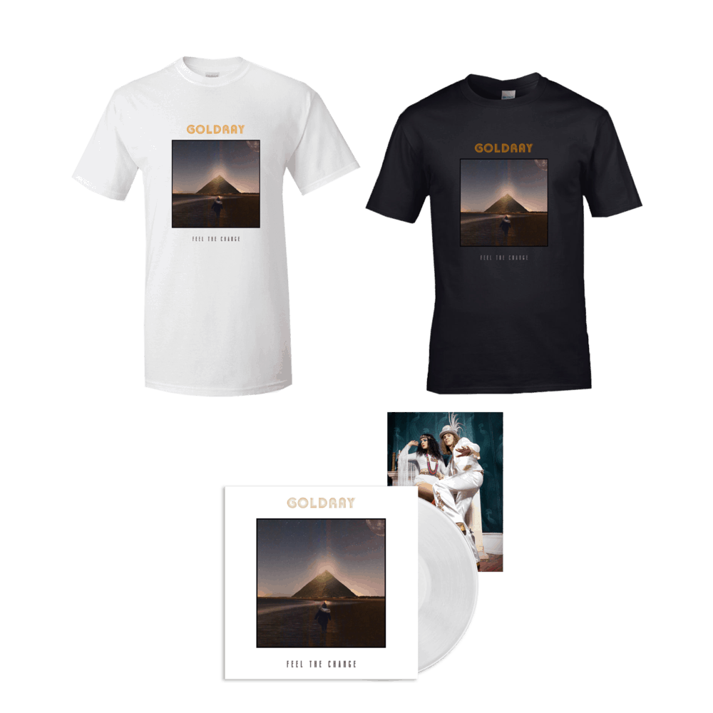 Goldray - Feel The Change - White Gatefold Vinyl T-Shirt Bundle