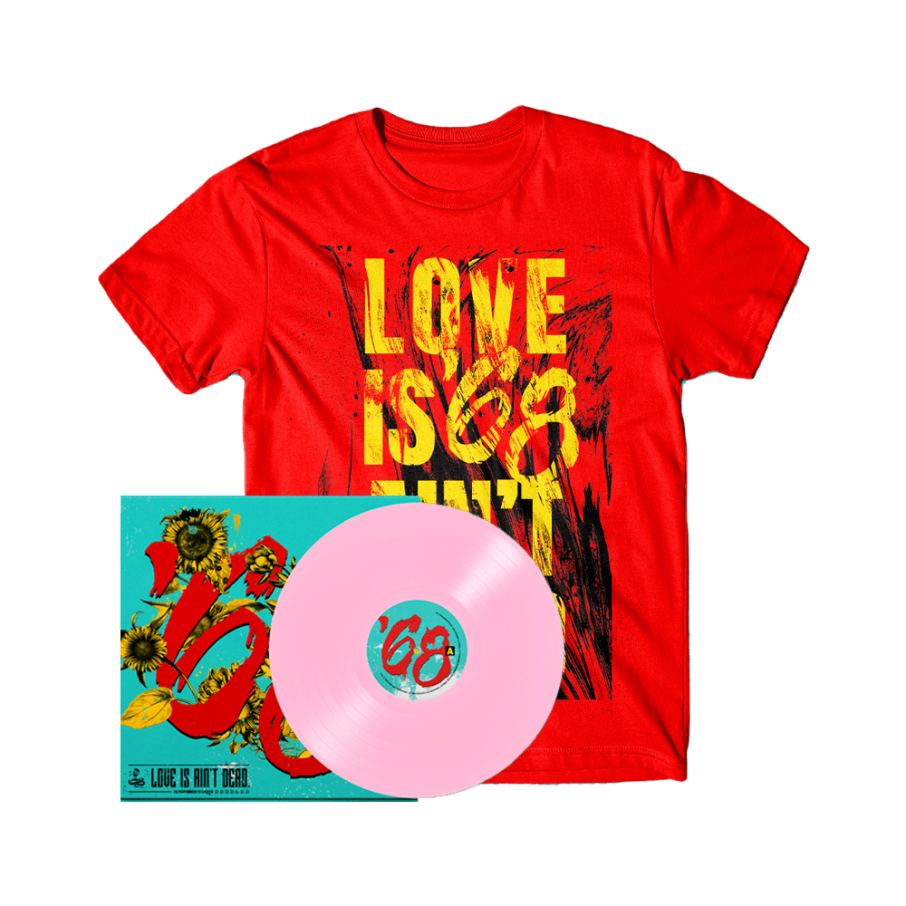 '68 - Love Is Ain't Dead. Baby Pink 10-Inch Vinyl T-Shirt