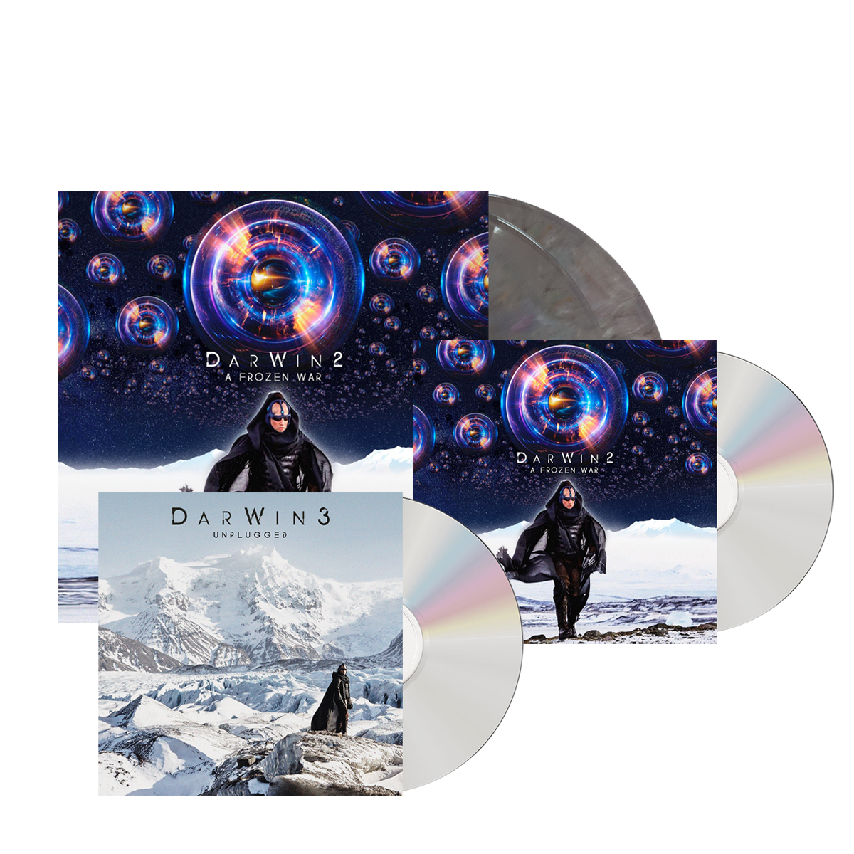 DarWin - Unplugged CD A Frozen War CD Double Coloured Vinyl Gatefold LP with 30 x 20 poster