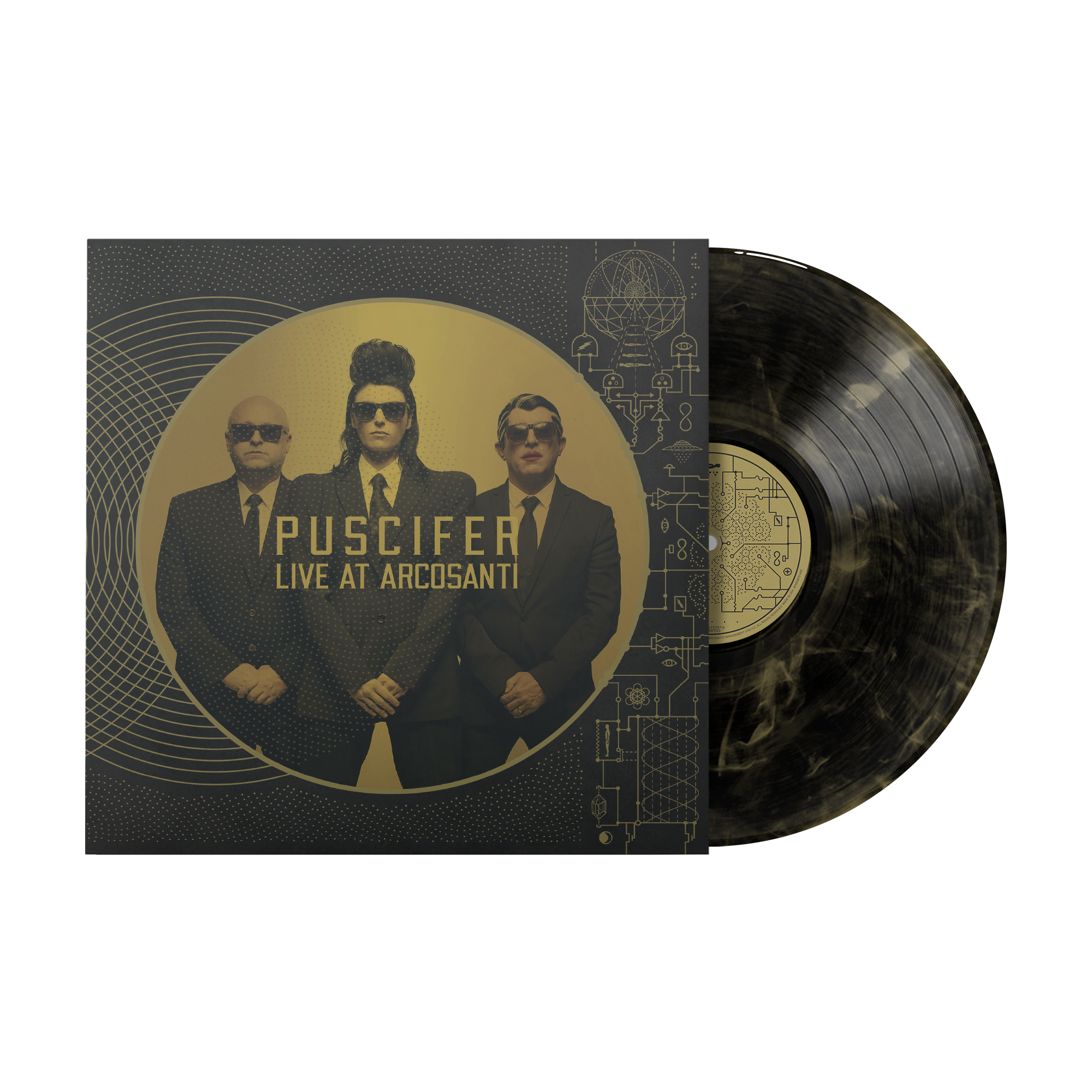 Puscifer - Existential Reckoning: Live At Arcosanti Black and Gold Swirl  Double Vinyl