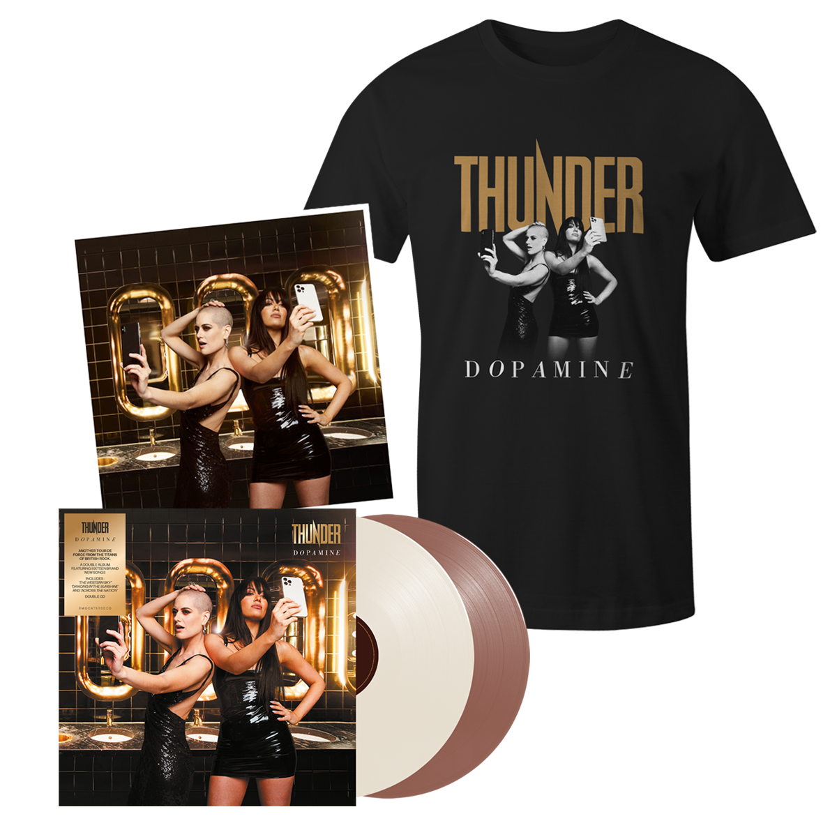 Thunder - Dopamine Gatefold Coloured Double Vinyl T-Shirt Inc Lenticular Art Card