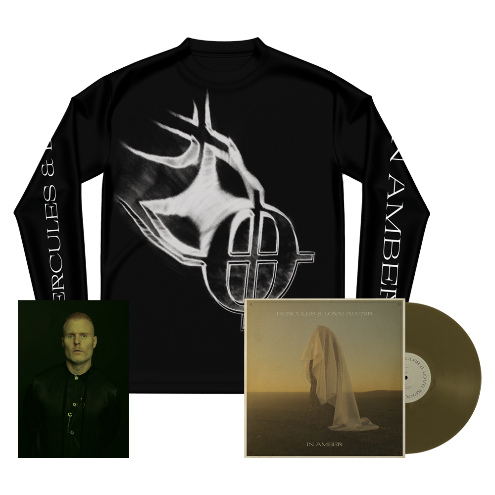 Hercules & Love Affair - In Amber Limited Edition Transparent Amber Double Vinyl Exclusive Flying Coda Black Long Sleeve Signed Print