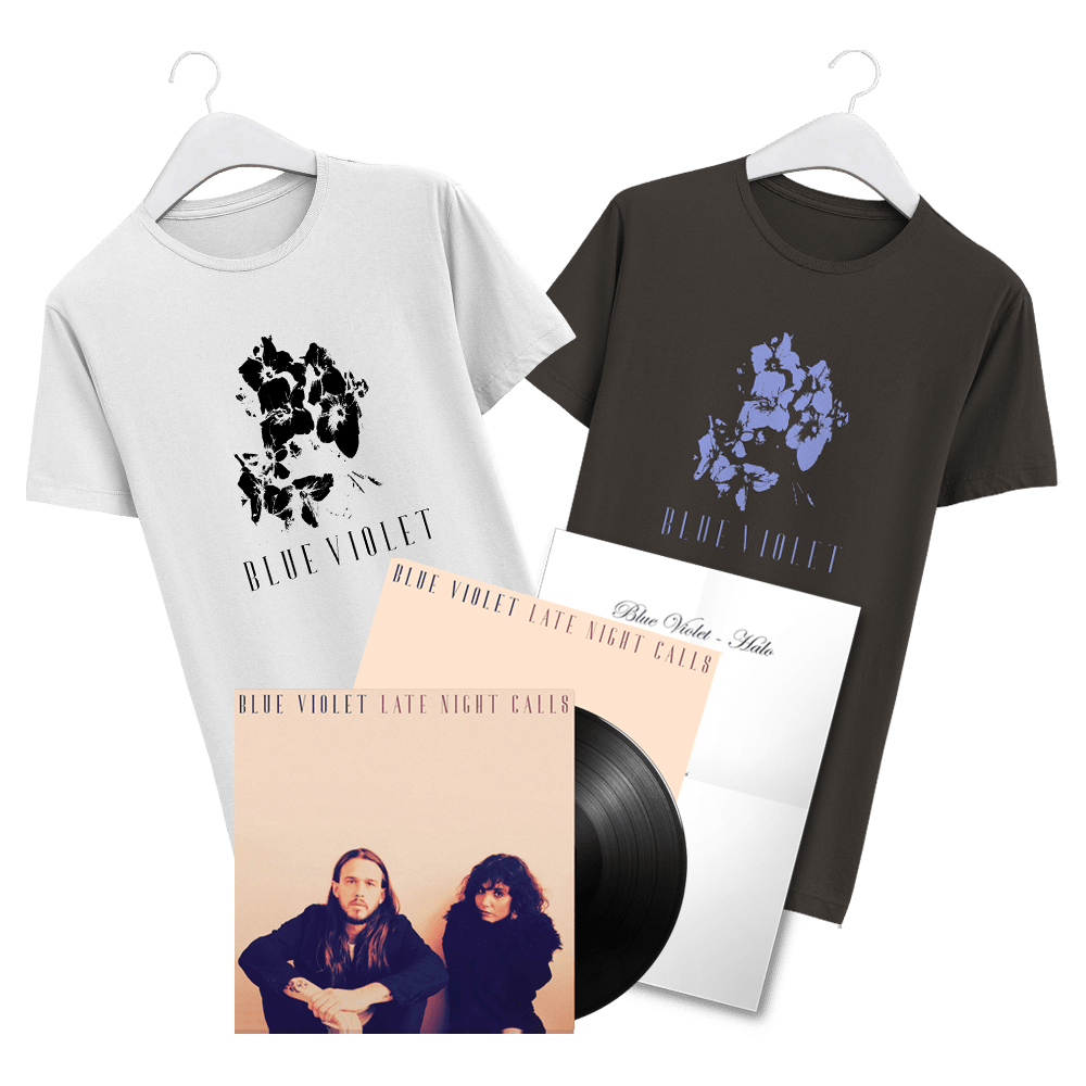 Blue Violet - Late Night Calls Heavyweight Vinyl & Signed Artwork Print, T-Shirt and Handwritten Lyric Print