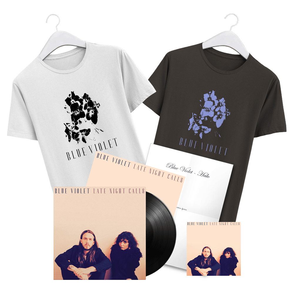 Blue Violet - Late Night Calls Heavyweight Vinyl & Signed Artwork Print, T-Shirt, Download and Handwritten Lyric Print