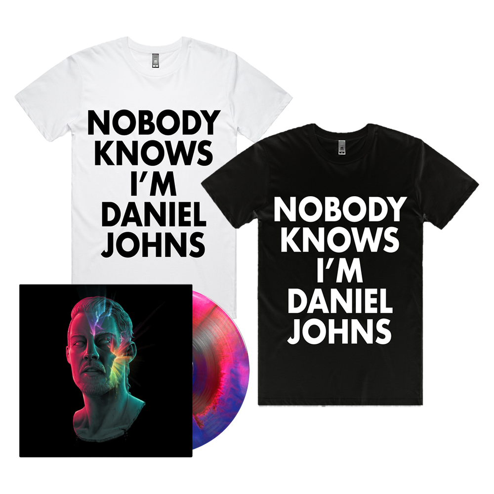 Daniel Johns - FutureNever Blue/Red Marble Vinyl Nobody Knows I'm Daniel Johns White/Black T-Shirt