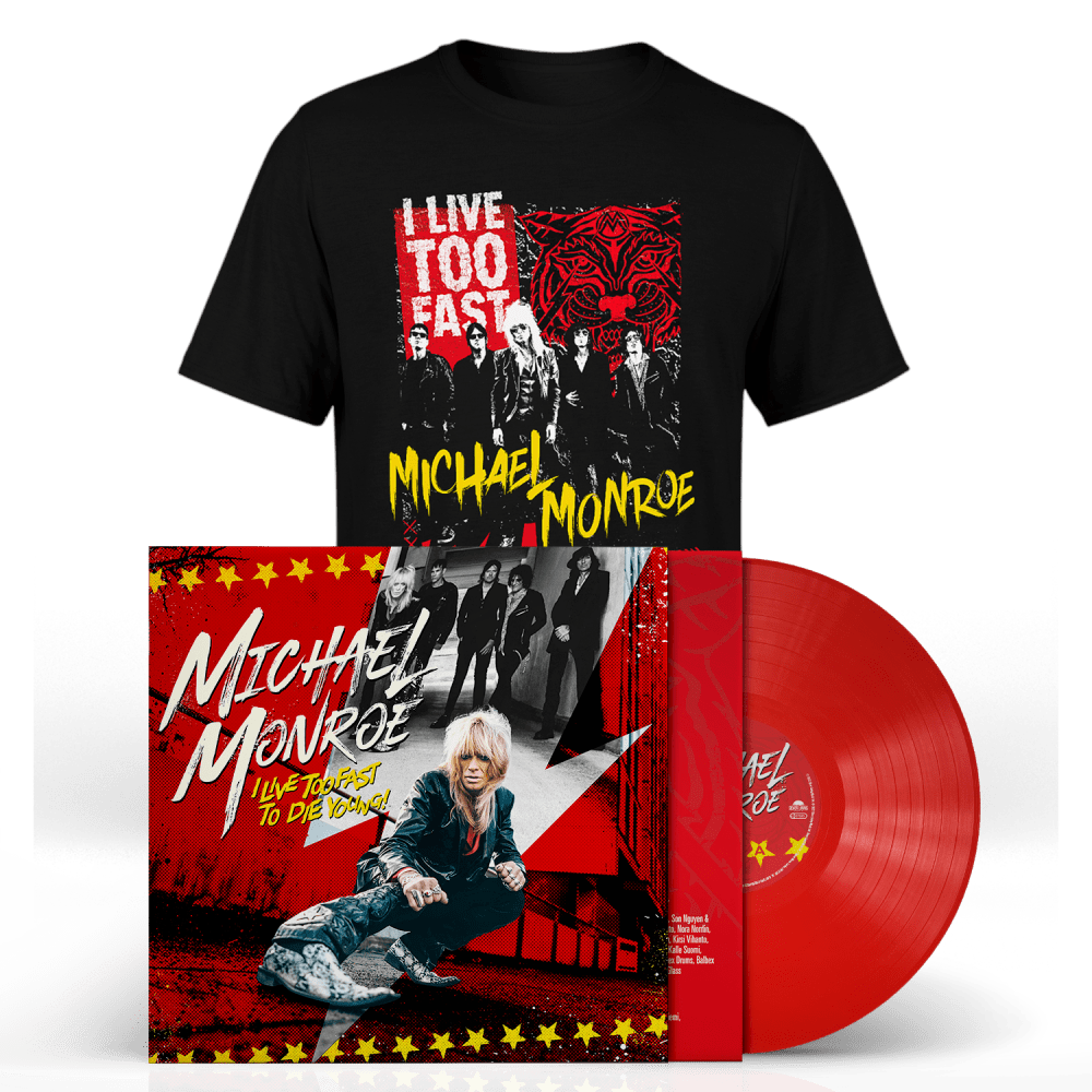 Michael Monroe - I Live Too Fast to Die Young Red Vinyl & T-Shirt