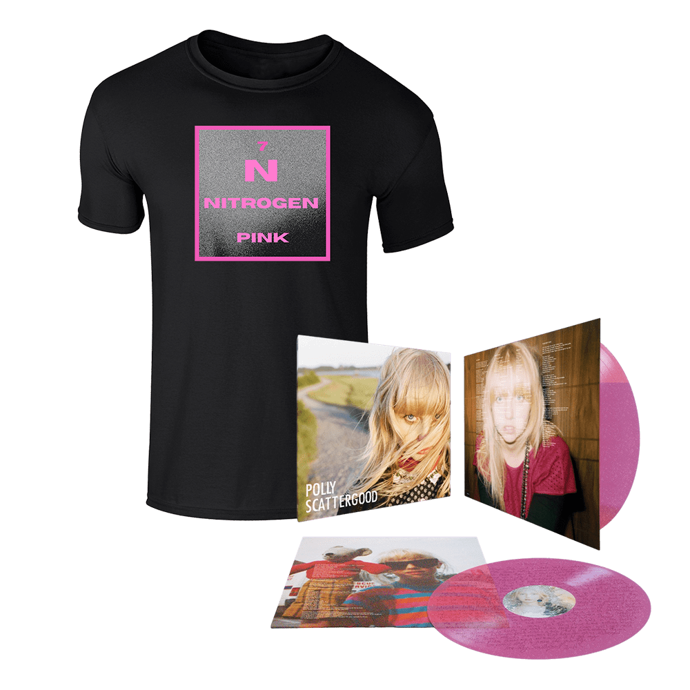 Polly Scattergood - Polly Scattergood Signed Double Pink Sparkle Limited Edition Vinyl Nitrogen T-Shirt