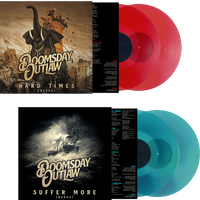 Doomsday Outlaw - Hard Times Transparent Red Double Vinyl Suffer More Transparent Blue Double Vinyl